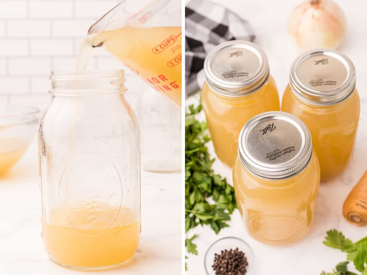 how to store chicken stock in mason jars illustration
